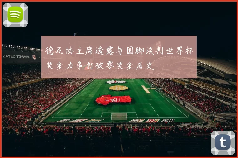 德足协主席透露与国脚谈判世界杯奖金力争打破零奖金历史